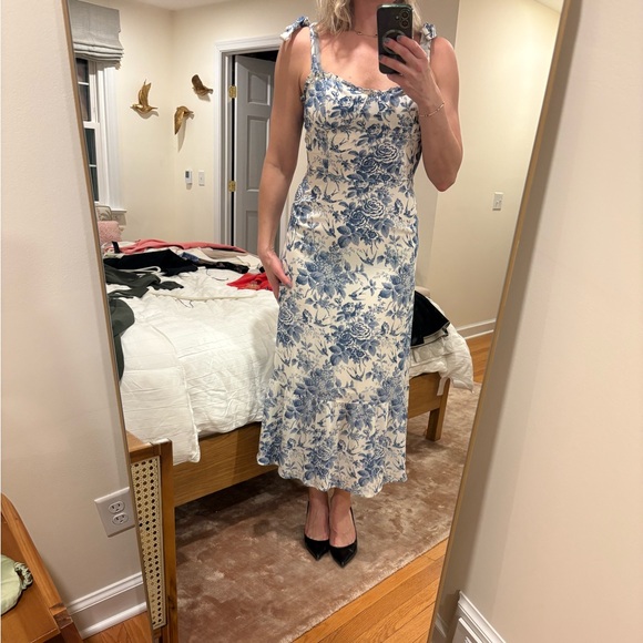 Reformation Floral Blue and White Dress - Picture 3 of 3